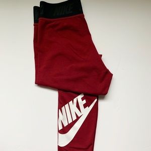 Cotton Nike Leggings - Maroon